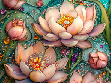 Where the water lilies are fragrant, good luck follows one after another and dreams come