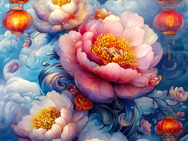 The poetry and art in the Peony Garden