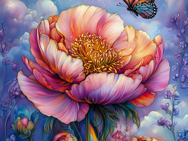 A fantastic journey through flowers and butterflies